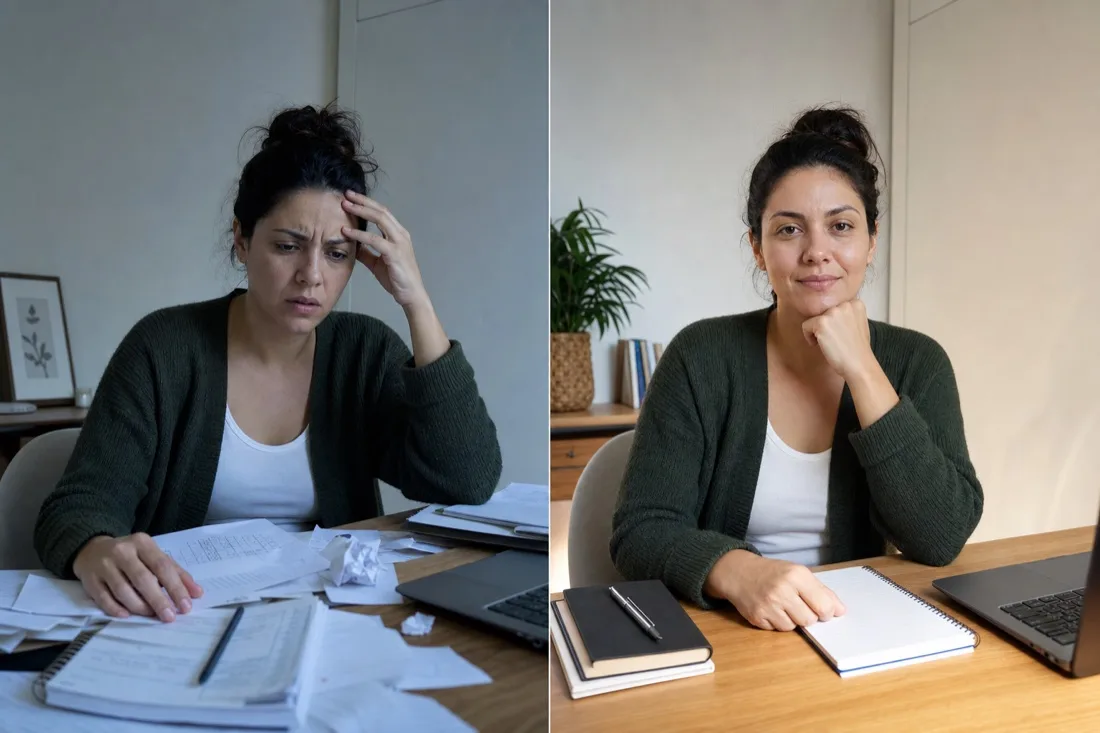 Antes e depois ilustrativo