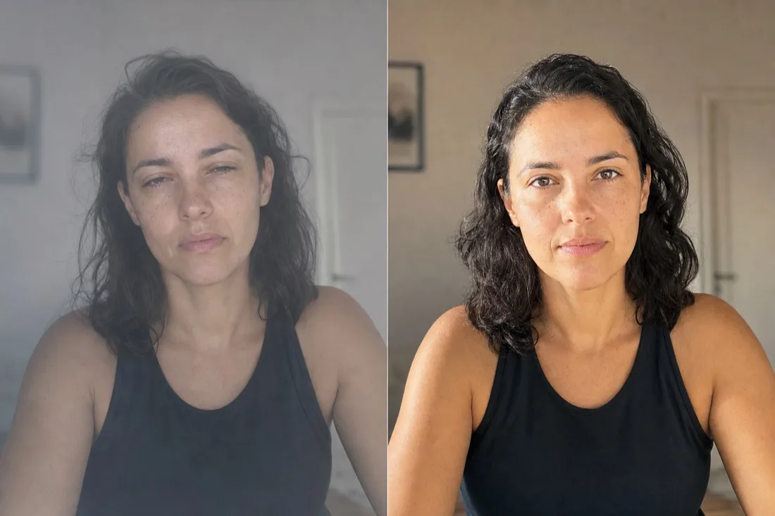 Antes e depois ilustrativo