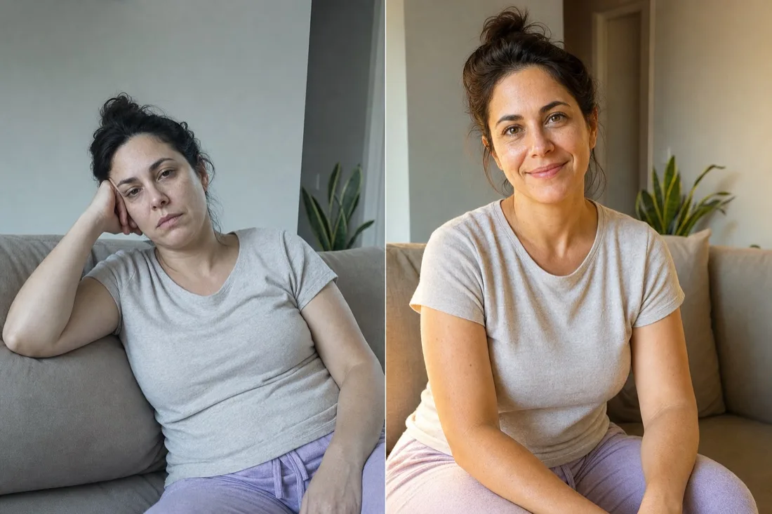 Antes e depois ilustrativo